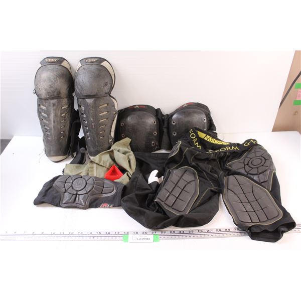 Sport Protection Equipment: Knee, Shin, Elbow, Shorts - Approx Size Medium-Large