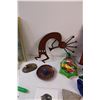 Image 6 : Lot: Battery Operated Candles, Turtle, Magic Handkerchief, Rocks, Unicorn Picture in Frame, Misc.