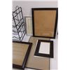 Image 4 : (5) Picture Frames - Assorted Sizes & Metal Wine Rack - 18" x 16" x 9"