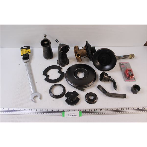 Price Pfister Shower Plumbing Set w/Tap & Spigot (as is) & 15/16" Ratchet Wrench (NIB)