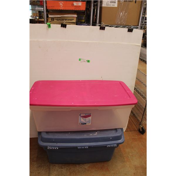 * (2) Storage Totes: Blue & Clear - have Lids