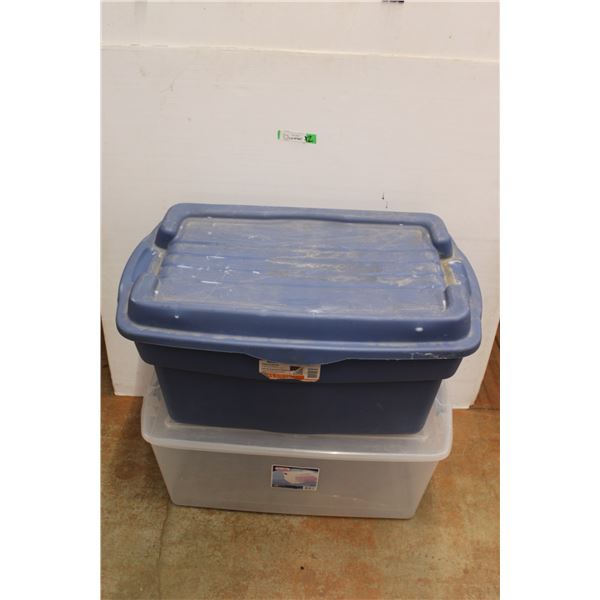 * (2) Storage Totes: Blue & Clear - have Lids