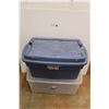 Image 1 : * (2) Storage Totes: Blue & Clear - have Lids