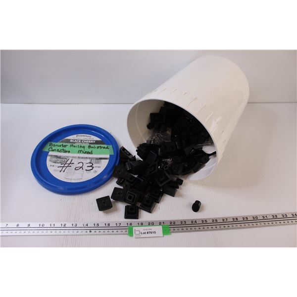 Banister Railing Connectors in Bucket w/Lid