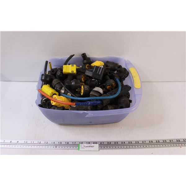 Extension Cord & Plug Replacement Heads & Ends in Storage Box - Various Types
