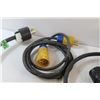 Image 12 : (5) Heavy Duty Extension Cords - As Is and Medium Plastic Tote