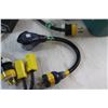 Image 4 : (5) Heavy Duty Extension Cords - As Is and Medium Plastic Tote