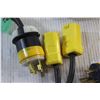 Image 6 : (5) Heavy Duty Extension Cords - As Is and Medium Plastic Tote