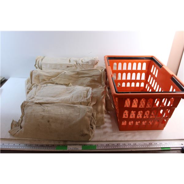 (6) Painter's Tarps and Shopping Basket