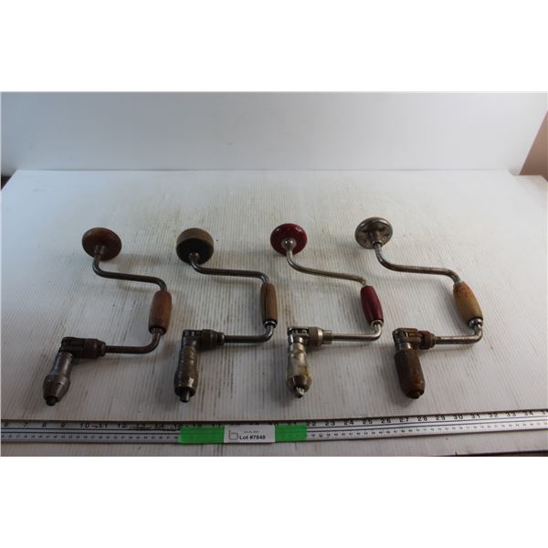 (4) Vintage Hand Drills
