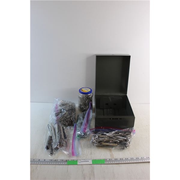 Springs, Snap Rings and Metal Tool Box