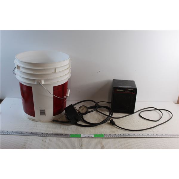 *Air Compressor Part, Holmes InstaFurnace - Tested and (4) Plastic Buckets