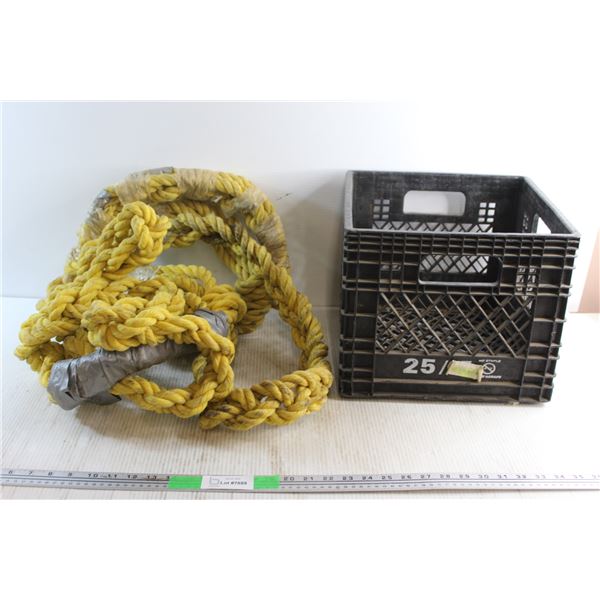 Plastic Crate and Polypropylene Rope