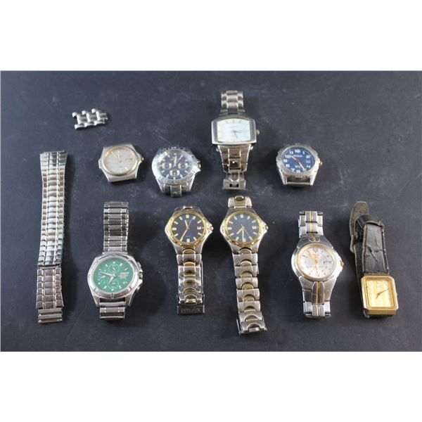 Assorted Automatic & Quartz Watches and Bracelets - Seiko, Roughriders and Citizen, As Is