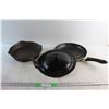 Image 1 : Cast Iron and Non Stick Frying Pans with (1) Lid 12''