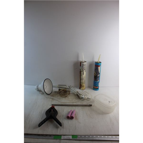 Sunblasting Equipment, Desk Lamp - Tested, Drywall Adhesive, Roof Repair Sealant and Assorted Items
