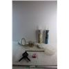 Image 1 : Sunblasting Equipment, Desk Lamp - Tested, Drywall Adhesive, Roof Repair Sealant and Assorted Items