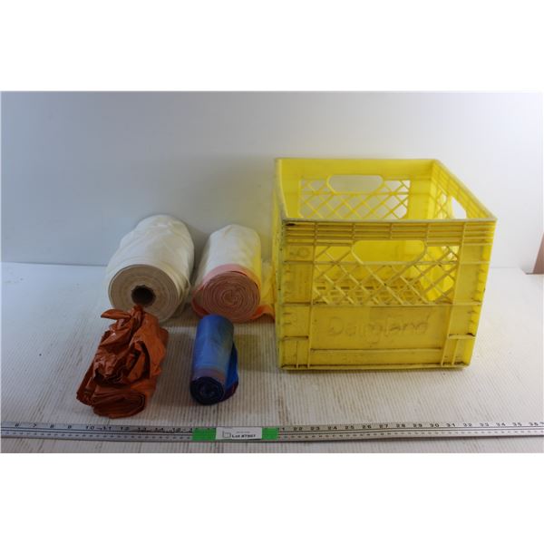 Garbage Bags and Plastic Crate