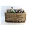 Image 10 : Vintage Wooden Pepsi Cola Crate and (26) Vintage Pop Glass Bottles