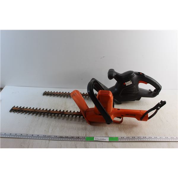(2) Electric Black & Decker Hedge Saws - As Is