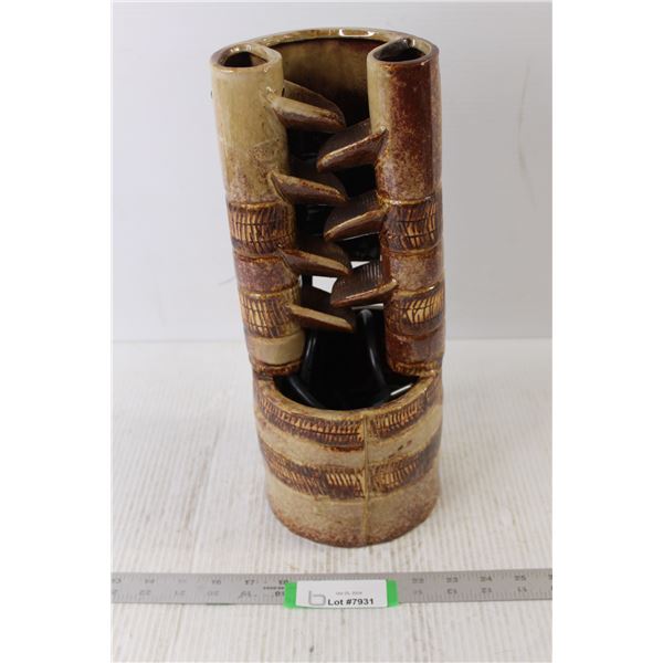 Ceramic Water Fountain - 14" Tall x 5.75" - as is