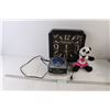 Image 1 : RCA CD Clock Radio (6.25" x 6.75" x 3" Tall) as is, Wall Clock, Mini Skirt Panda Stuffed Toy