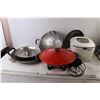Image 1 : Moulinex Deep Fryer as is, Electric Wok - 14" Dia. as is, Electric Griddle as is, Wok (14.25"), Stra