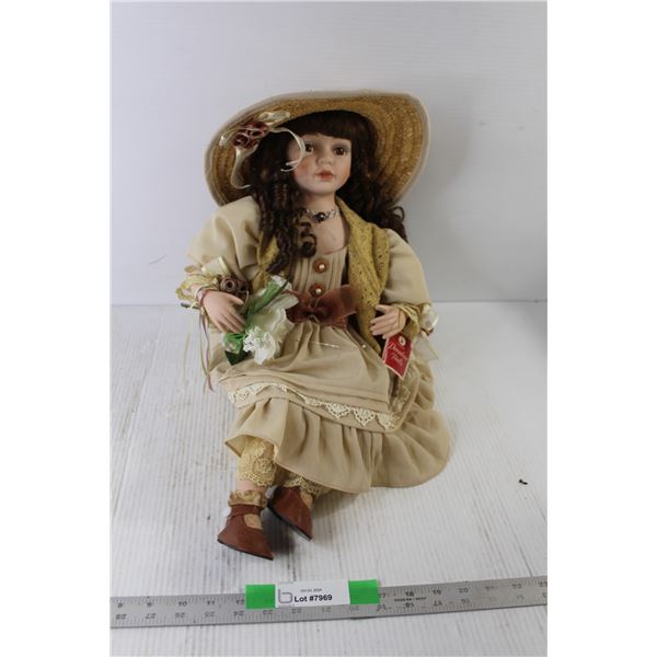 Pinnacle Creation Intl."Michel" Porcelain Doll (22" Tall approx.)