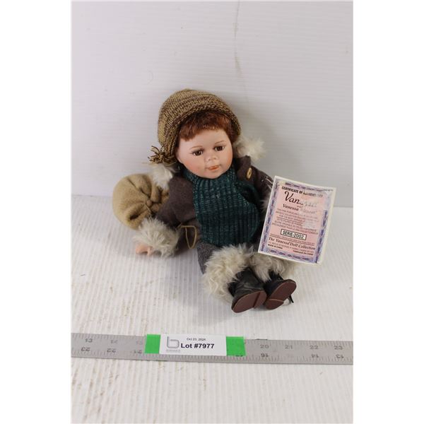 Vanessa Porcelain Doll - 10" Tall approx.