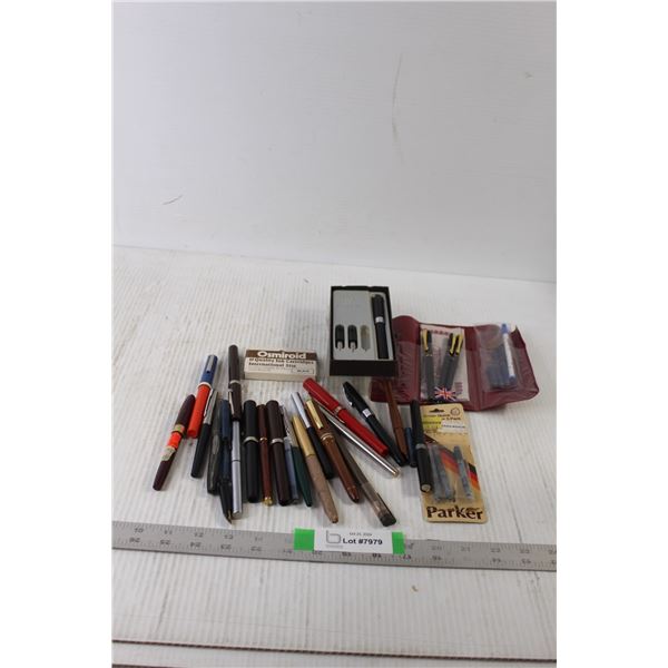 (24) Pens - Calligraphy and Assorted plus Ink Refills