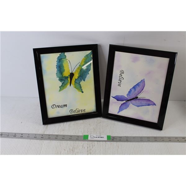 (2) Framed Art - 11.25" x 9.25" - as is