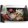 Image 3 : Metal Drawer Box With Various Items, Plumb Bobs, Arrow Razor Tips, Drill Bits, Misc.