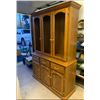 Image 1 : Solid Oak 2 Piece China Cabinet, Light Inside, Glass Included but was removed when stored