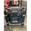 Image 2 : BOSCH JOBSITE RADIO, NEEDS REPAIR, AND BOX OF ASSORTED STRAPS