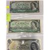 Image 2 : LAST 3 ISSUES OF CANADIAN 1.00 BILLS 1954 1967 1973