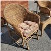 Image 2 : TWO RATTAN GLIDERS WITH GLASSTOP TABLE