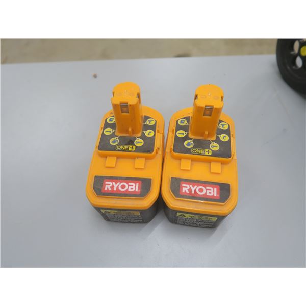 two Ryobi batteries