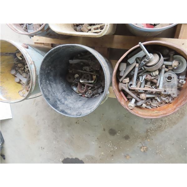 3 pails of hardware