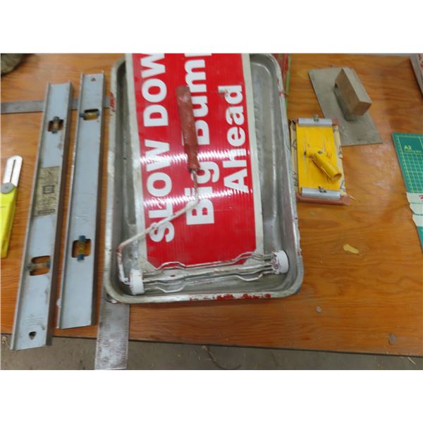 lot of paint supplies