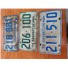 Image 1 : 72,74,76 Saskatchewan licence plates