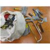 Image 1 : shop towels, drywall tools, rope