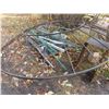 Image 3 : assorted shelving, old satellite dish frame, assorted steel, metal