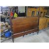 Image 3 : wooden queen size bed frame and rails (headboard 61.5"h x 58.5"w)