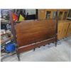 Image 4 : wooden queen size bed frame and rails (headboard 61.5"h x 58.5"w)