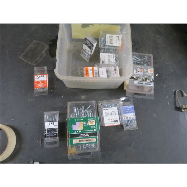 box of assorted screws