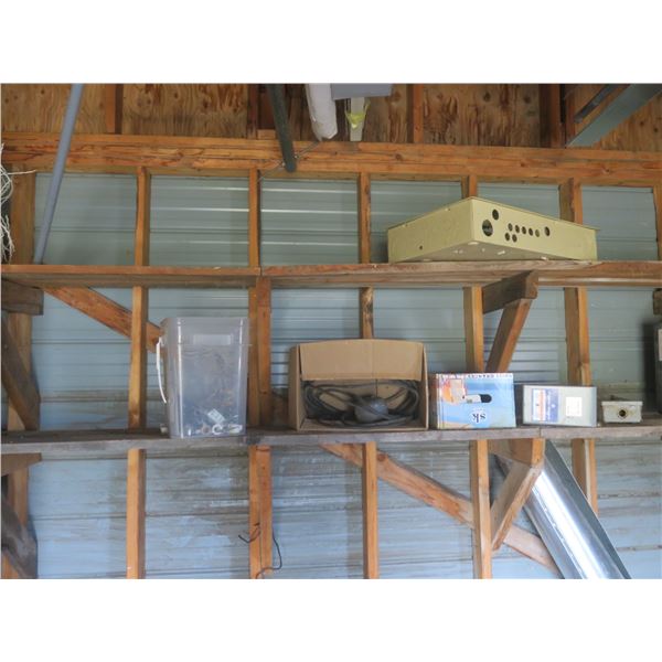 shelf of assorted hardware