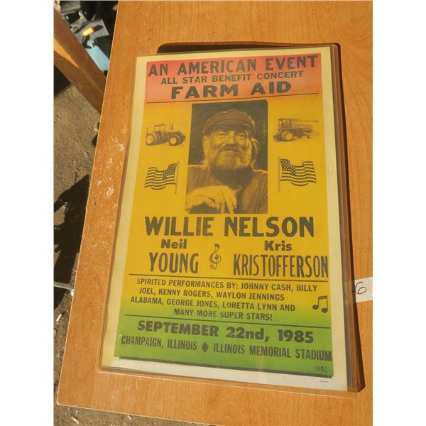 vintage style willie nelson poster