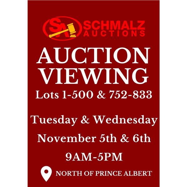 Viewing Lots 1-500 & 752-833