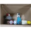 Image 4 : box of misc oil jugs and spray cans