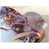 Image 4 : 18" leather saddle with halter and reins